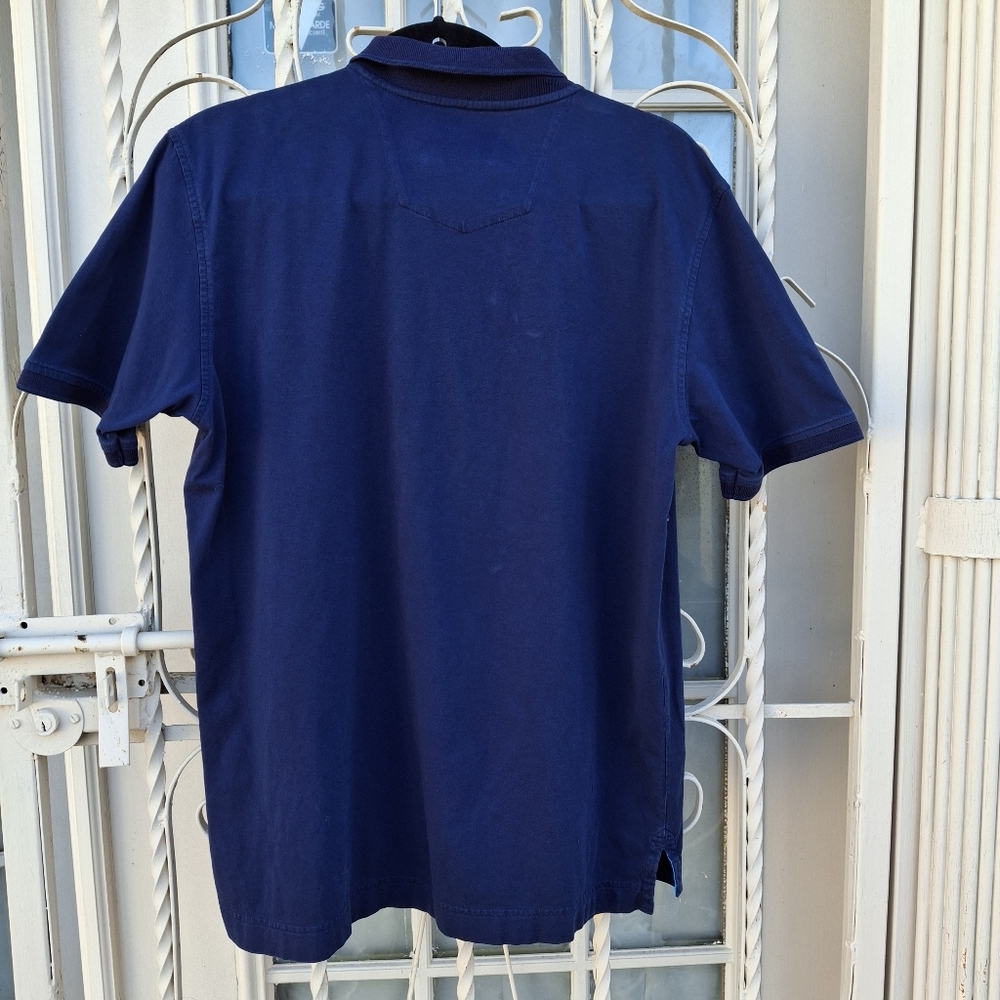 Robert Graham Embroidered Skull with Rose Navy Cotton Polo Shirt  Men Size Large - Picture 7 of 16
